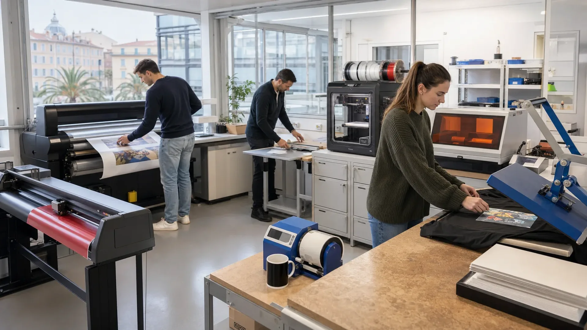 FabLab AcadéNice avec équipements de fabrication, d'impression et de finition